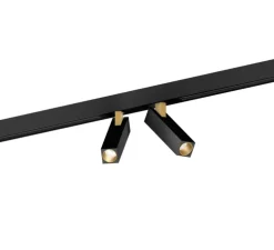 Spot pour rail, Mick on Strex 2.0, noir et or, LED, dim, 2700K, 890 lm, L17,1cm, H13cm - Wever&Ducré
