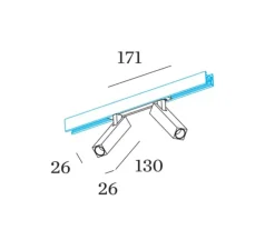 Spot pour rail, Mick on Strex 2.0, noir et or, LED, dim, 2700K, 890 lm, L17,1cm, H13cm - Wever&Ducré