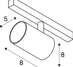 Spot pour rail, NUMINOS XS , blanc, DALI 2, LED, 3000K, 690 lm, Ø5cm, H8cm - SLV