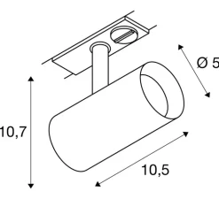Spot pour rail 1-phase , Noblo, blanc, LED, dim, 2700K, 740 lm, L10,5cm, H10,7cm - SLV