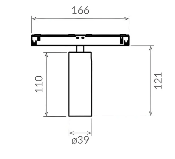 Spot pour rail, Vorsa track 40 Medium, blanc, LED, dim, 2700K, 440 lm, L16,6cm, H12,1cm-John Cullen
