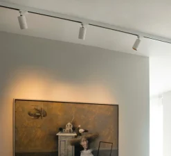 Spot, projecteur, rail, Stan, LED, blanc, orientable, 2700k, 1200lm, Ø6cm, H14.7cm - Faro