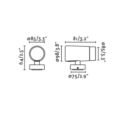 Spot, Puk 85, noir, IP65, LED, 2700K, 1888 lm, Ø9,8cm, H6,4cm - Faro