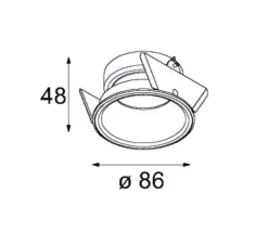 Spot, salle de bain, Lotis, 86, IP55, blanc, ø7.9cm, H10cm - Modular
