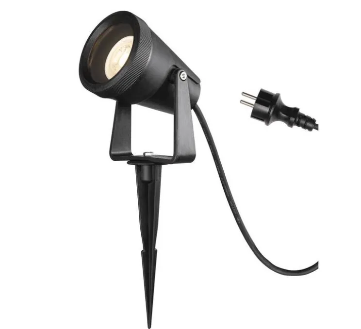 Spot, Samrina sur piquet, noir, IP65, L11,5cm, H30,5cm - SLV