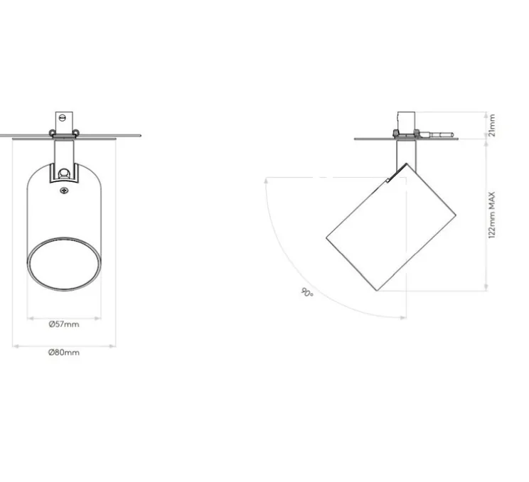 Spot semi-encastré, Ascoli Recessed, nickel mat, Ø8cm, H12,2cm - Astro Lighting
