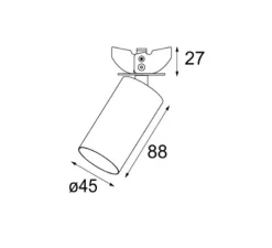 Spot semi-encastré, Minude 45, noir, LED, 2700k, 429/579 lm, Ø4,5cm, H8,8cm - Modular
