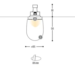 Spot semi-encastré, Propzz, noir, verre transparent, IP40, Ø10,5cm, H13cm - DARK