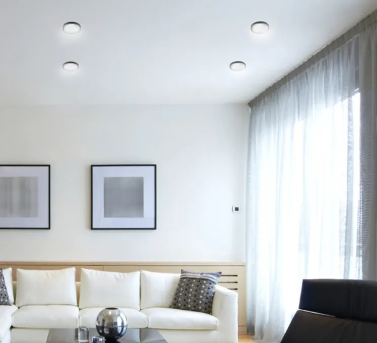 Spot semi-encastré, Ringo 1, noir, LED, 3000K, 600 lm, Ø7,4cm, H9,1cm - ONOK