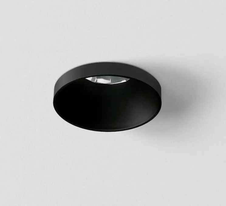 Spot semi-encastré, Ringo 1, noir, LED, 3000K, 600 lm, Ø7,4cm, H9,1cm - ONOK