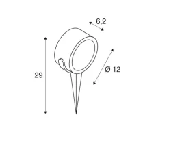 Spot sur piquet, Sitra 360 Spike, anthracite, IP44, L12cm, H12cm - SLV