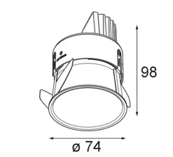 Spot, Thimble Recessed Adjustable 74 1x, bronze, LED, 2700K, 591 lm, Ø7,4cm, H9,8cm - Modular