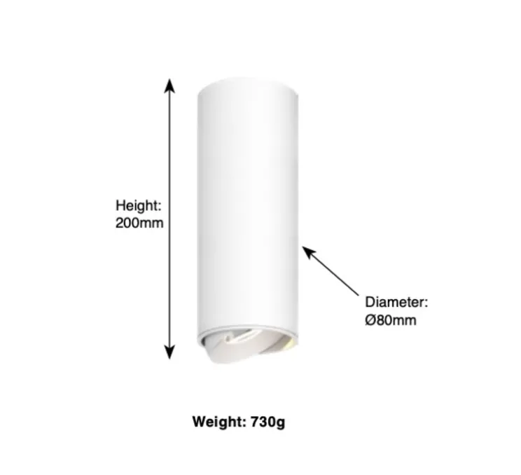 Spot, Titan 200 Cone, 40°, noir mat, LED, 4000K, 1172lm, Ø8cm, H20cm - Doxis