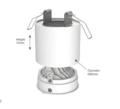 Spot, Titan Semi-recessed, anti-glare, LED, 40°, 836lm, 2700K, blanc, Ø8cm, H7.2cm - Doxis