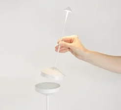 Support, pied de lampe, Pina, blanc, Ø16,6cm, H93cm - Zafferano