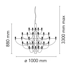 Suspension, 2097/50 Clear Bulbs , blanc, Ø100cm, H88cm - Flos