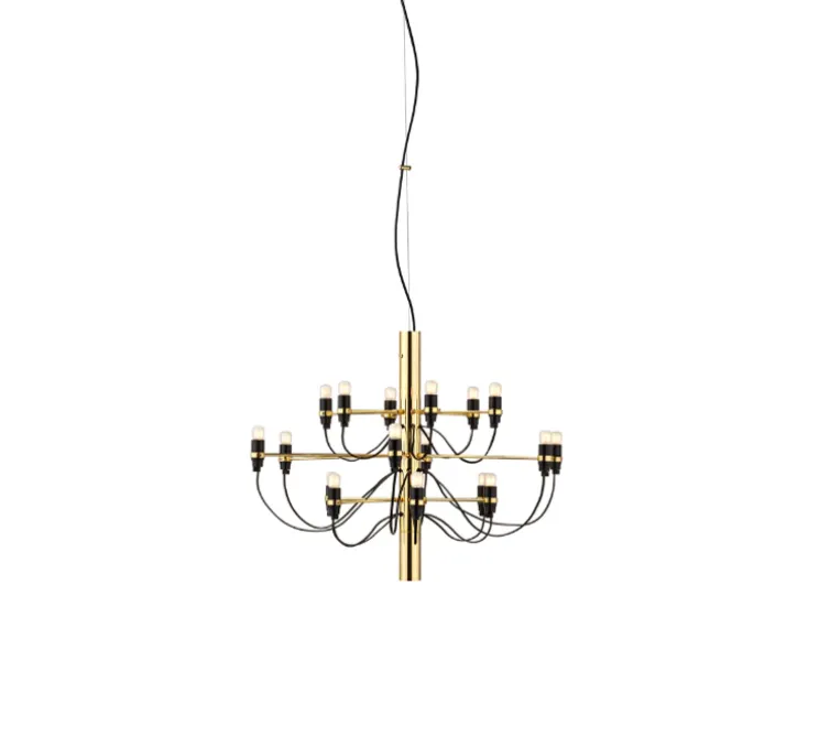 Suspension, 2097/18, laiton (ampoules dépolies), 2700K, Ø69cm, H51cm - Flos