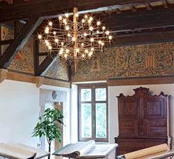 Suspension, 2097/50, laiton (ampoules dépolies), 2700K, Ø100cm, H88cm - Flos