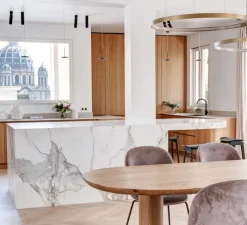 Suspension & Rosace, ZERO ROUND M03301, laiton, LED, dim-dali 2700k, 4974lm, Ø97cm, H5cm - Panzeri