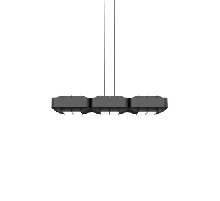 Suspension, 1979 Triple, noir mat, LED, dim, 3000K, 4800 lm, L91,5cm, H12,7cm - Darmes