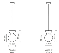 Suspension, Abisal C Mini, albâtre, terracotta, Ø12cm, H18cm - Luxcambra