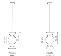 Suspension, Abisal C Mini, albâtre, noir, Ø12cm, H18cm - Luxcambra