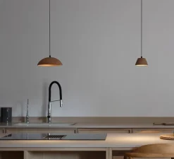 Suspension, Absidiola C plato, directe, terracotta naturel, LED, 2700K, 420 lm, L20cm, H6cm - Luxcambra