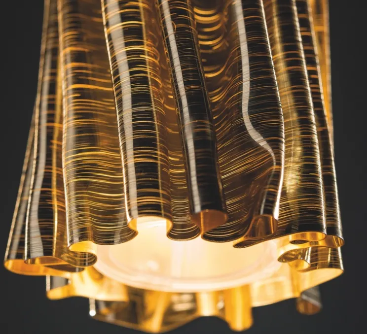 Suspension, Accordéon vertical, or, Ø11cm, H30cm - Slamp