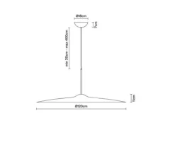 Suspension accoustique, Acustica F58, Vert d'eau, IP40, LED, dim, 2700K, 1604 lm, Ø120cm, H11cm - Fabbian