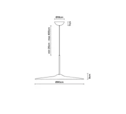 Suspension accoustique, Acustica F58, Océan, IP40, LED, dim, 2700K, 2054 lm, Ø90cm, H9cm - Fabbian