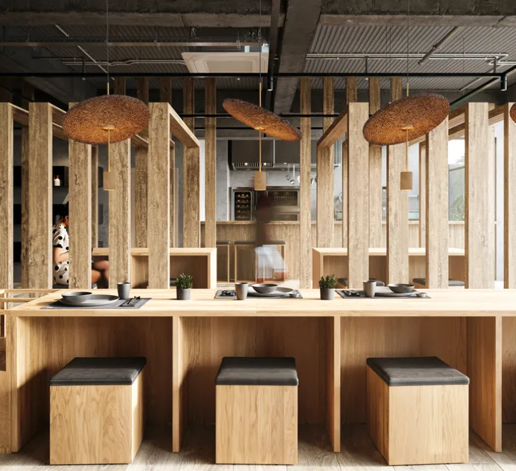 Suspension accoustique, Calma C, laiton, liège sombre, LED, 2700K, 665-836 lm, Ø48cm, H60cm - Luxcambra