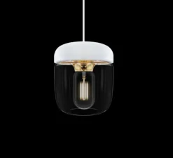 Suspension, Acorn, blanc & laiton, Ø14cm, H16cm - Umage