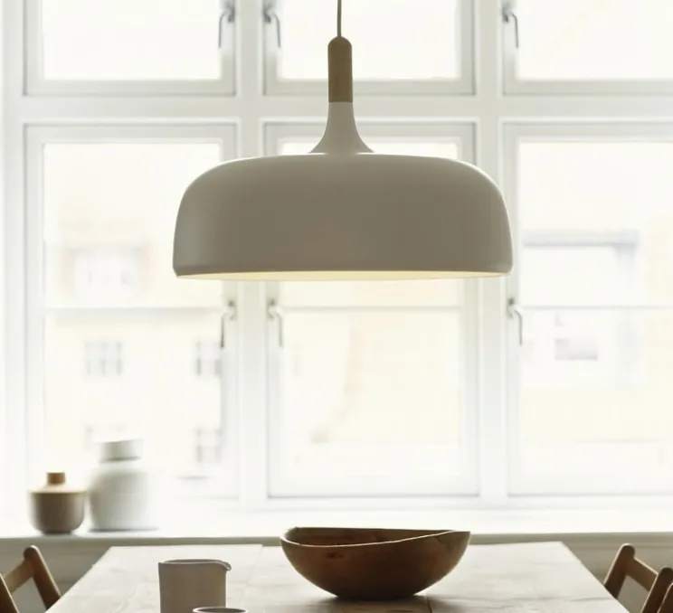 Suspension, Acorn, blanc, chêne, Ø48cm, H34cm - Northern