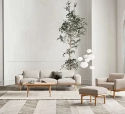 Suspension, Acorn, bois, blanc, Ø21cm, H18cm - Bolia