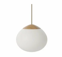 Suspension, Acorn, bois, blanc, Ø41cm, H35cm - Bolia