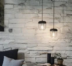 Suspension, Acorn, noir & argent, Ø14cm, H16cm - Umage