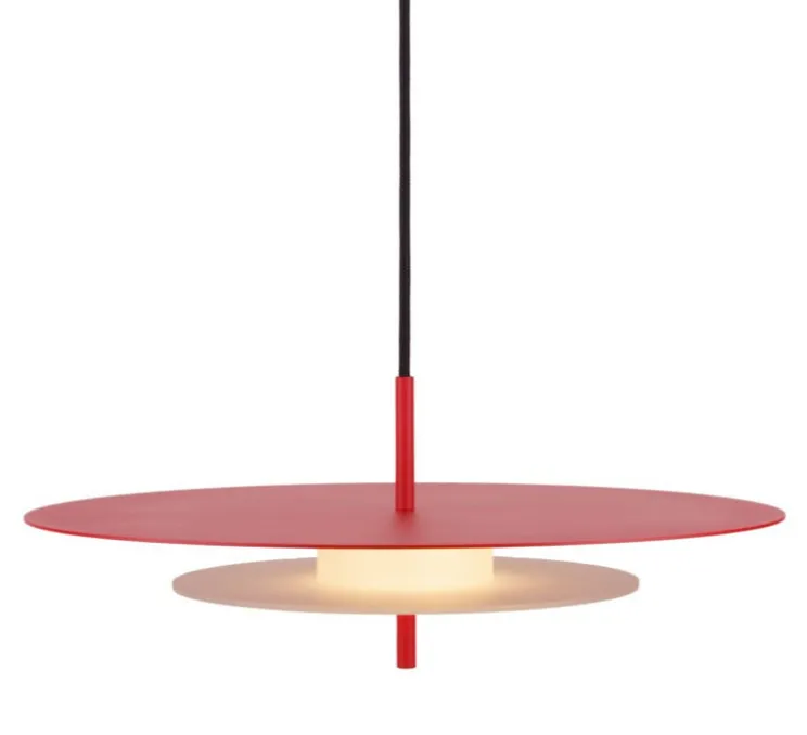 Suspension, Aeroplan, rouge, LED, 3000K, 2400 lm, Ø47cm, H19cm - Loftlight