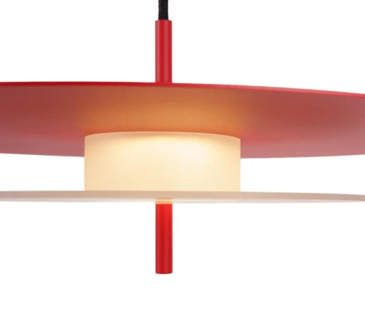 Suspension, Aeroplan, rouge, LED, 3000K, 2400 lm, Ø47cm, H19cm - Loftlight