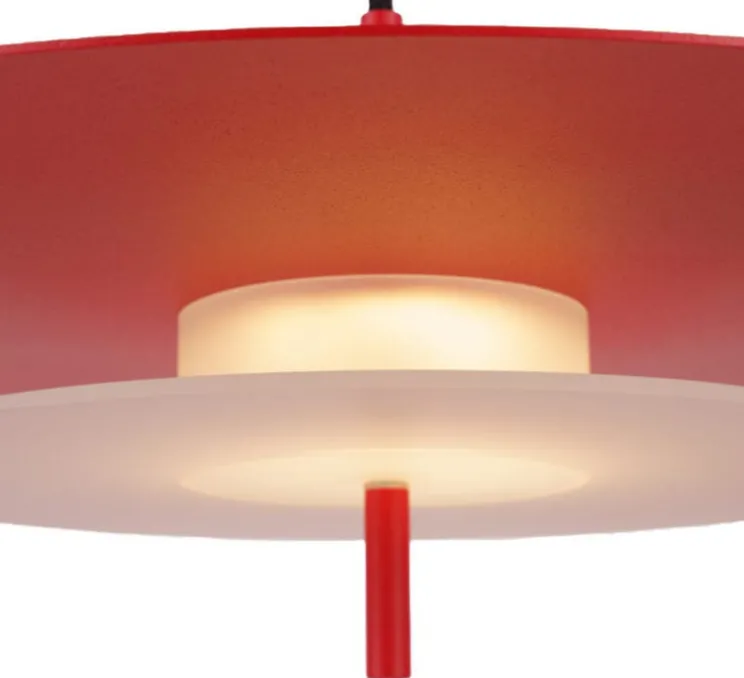 Suspension, Aeroplan, rouge, LED, 3000K, 2400 lm, Ø47cm, H19cm - Loftlight