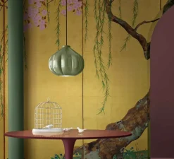 Suspension, Afoxé grande, vert kaki, Ø34cm, H30cm - Ferroluce