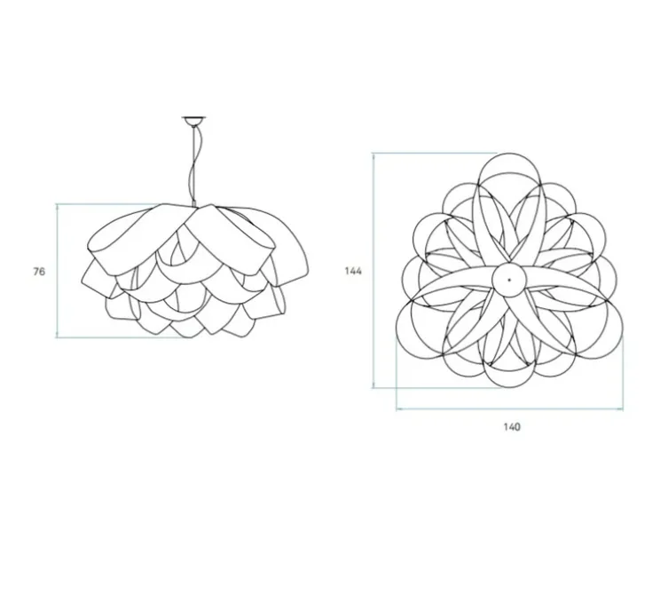 Suspension, Agatha, SG, blanc ivoire, H82cm, Ø140cm - LZF
