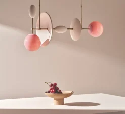 Suspension, Aglae, blanc, rose, L77,5cm, H41cm - Sphaer