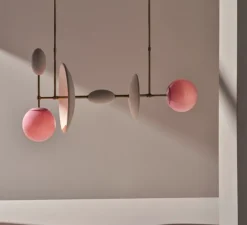 Suspension, Aglae, blanc, rose, L77,5cm, H41cm - Sphaer