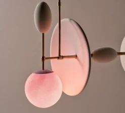 Suspension, Aglae, blanc, rose, L77,5cm, H41cm - Sphaer