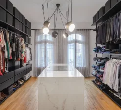 Suspension, Aim Multiple, noir, LED, 2700K, 895x3+725x2lm, Ø24,3cm, H21,1cm - Flos