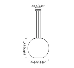 Suspension, Aire 650, transparent, Ø65cm, H59,8cm - Faro