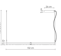 Suspension, Airtek One, système seul, noir mat, LED, dim, 3000K, 1800 lm, L132cm, H13cm - Karman