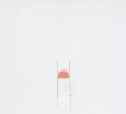 Suspension, Ali di Luce, 2, blanc, terracotta et laiton, LED, 2700K, 400 lm, L20cm, H160cm - OliveLab