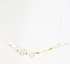 Suspension, Ali di Luce, 5, blanc et laiton, LED, 2700K, 400 lm, L94cm, H160cm - OliveLab