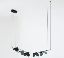 Suspension, Ali di Luce, 5, noir et vert, LED, 2700K, 400 lm, L94cm, H160cm - OliveLab